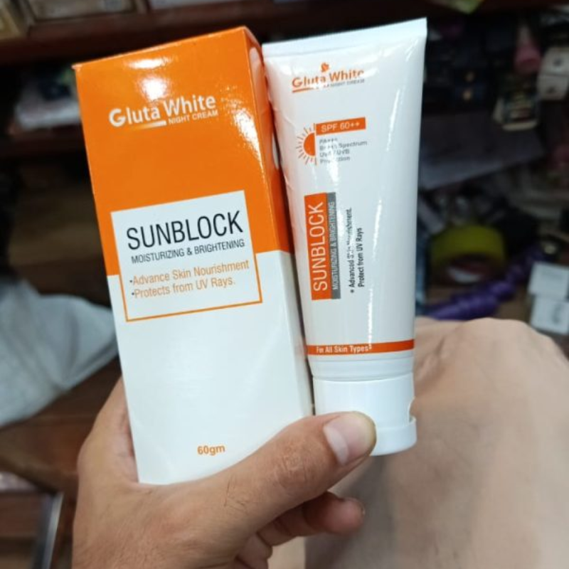 Glutawhite Skin Brightening Sunblock Spf60 – Advanced Uva/uvb Protection, Oil-free & Long-lasting Moisture